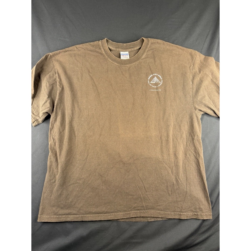Vintage Brown Rock & Roll Hall Of Fame Museum Inductees T-shirt, XL